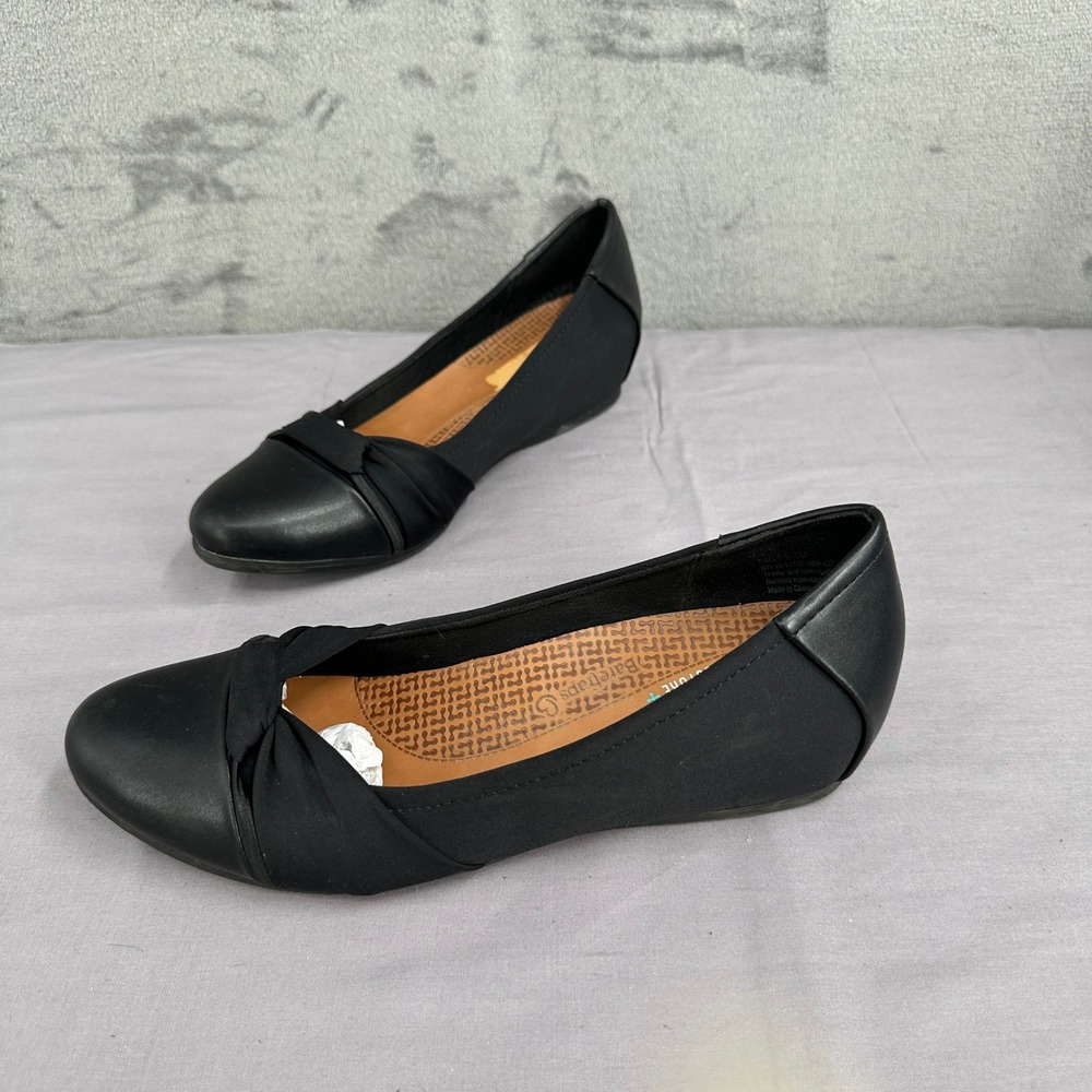Baretraps Nima Flat Shoes Women 9.5M Black Posture Plus Comfort Walking READ